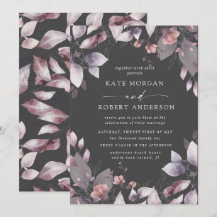 invitación a la boda floral de otoño