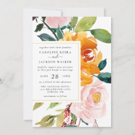 Invitación a la boda floral de otoño