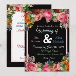 Invitación a la boda floral de pájaros Rosas de Bo