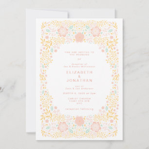 Invitación a la Boda Floral de Pastel Candy