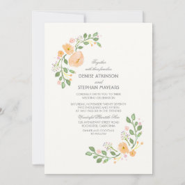 Invitación a la boda floral de Peach