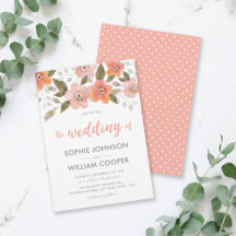 Invitación a la boda floral de Peach