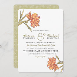 Invitación a la boda floral de Peach Peony