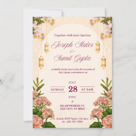 Invitación a la boda floral de personalizable
