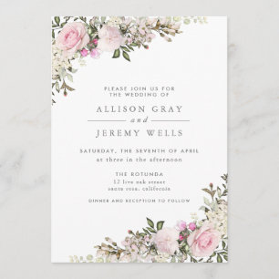 Invitación a la boda floral de primavera