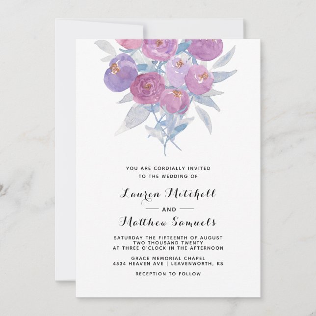 Invitación a la boda floral de primavera (Anverso)