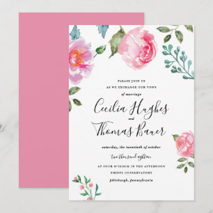 Invitación a la boda floral de primavera