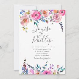 Invitación a la boda floral de primavera