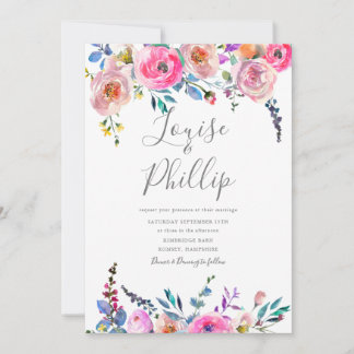 Invitación a la boda floral de primavera