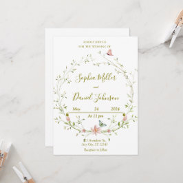 Invitación a la boda floral de primavera