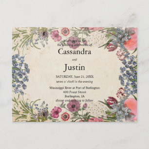 Invitación a la boda floral de primavera