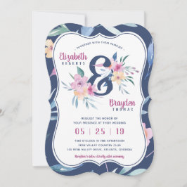 Invitación a la boda floral de primavera, Boho