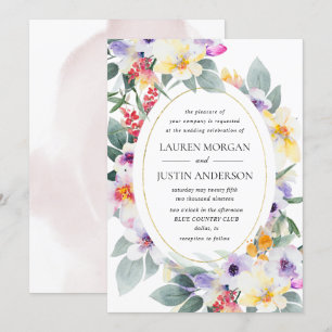 invitación a la boda floral de primavera tierna ac