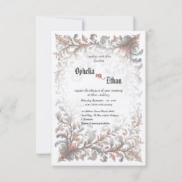 Invitación a la boda floral de Rococo