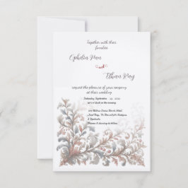 Invitación a la boda floral de Rococo
