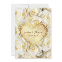 Invitación a la boda floral de rosa blanca