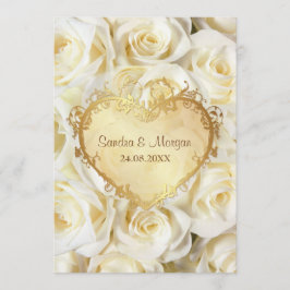 Invitación a la boda floral de rosa blanca