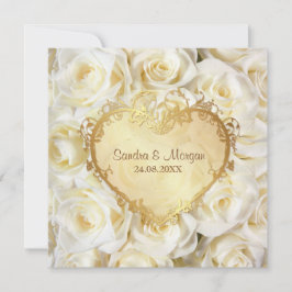 Invitación a la boda floral de rosa blanca