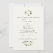 Invitación a la boda floral de rosa blanca