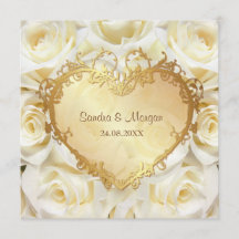 Invitación a la boda floral de rosa blanca
