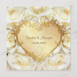 Invitación a la boda floral de rosa blanca