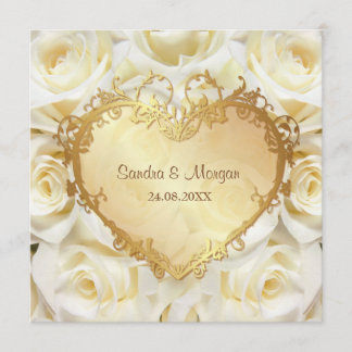 Invitación a la boda floral de rosa blanca