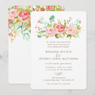 Invitación a la boda floral de Rosa Garden