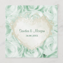 Invitación a la boda floral de Rosa verde de menta