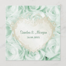 Invitación a la boda floral de Rosa verde de menta