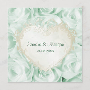 Invitación a la boda floral de Rosa verde de menta