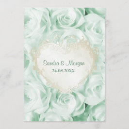 Invitación a la boda floral de Rosa verde de menta