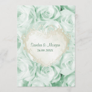 Invitación a la boda floral de Rosa verde de menta