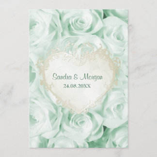 Invitación a la boda floral de Rosa verde de menta