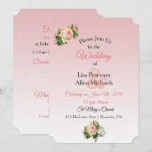 Invitación a la boda floral de Rosa Vintage Champa