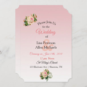 Invitación a la boda floral de Rosa Vintage Champa