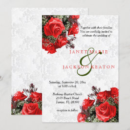 Invitación a la boda floral de Rosas Rojas