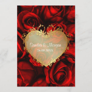 Invitación a la boda floral de Rosas Rojas