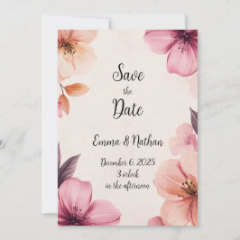 Invitación a la boda floral de Rubor