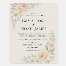 Invitación a la boda floral de Rubor