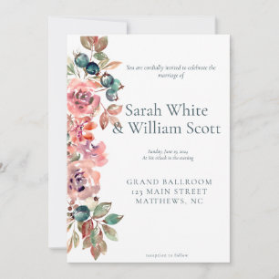 Invitación a la boda floral de Rubor