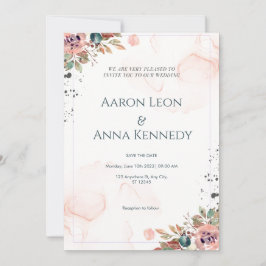 Invitación a la boda floral de Rubor