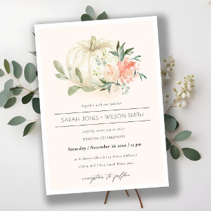 Invitación a la boda floral de Rubor con calabaza 