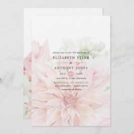 Invitación a la boda floral de Rubor Dahlias