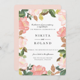 Invitación a la boda floral de Rubor Garden