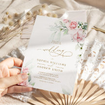 Invitación a la boda floral de Rubor y Eucalyptus