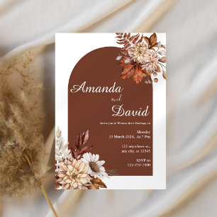 Invitación a la boda floral de Rust Boho