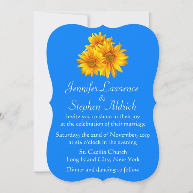 Invitación a la boda floral de Sunflower Delight B (Anverso)
