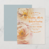 Invitación a la boda floral de tambores distantes