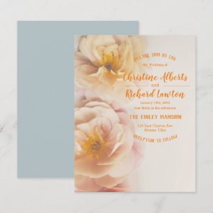 Invitación a la boda floral de tambores distantes