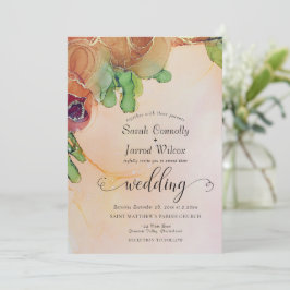 Invitación a la boda floral de Terracotta